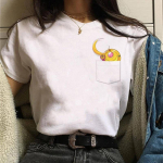 Sailor Moon armas kass Harajuku Ulzzang 90S T Grunge Kawaii Korea stiilis graafiline unisex T-s&auml;rk S