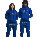 2023. aasta Euroopa ja Ameerika uue moesuundade meeste kampsunide komplekt, uus v&auml;ljaanne Devil's Island Print Plush paksendatud kaheosaline komplekt XXL