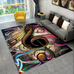 3D-muusika noot klaverikunsti ala suur vaip, vaipvaip elutoa diivani uksemati sisekujunduseks, lapse libisemiskindel p&otilde;randamatt 40cm x 60cm