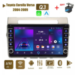 icreative 2 Din Androidi autoraadio multimeediumivideopleier Toyota Corolla Verso 2004-2009 jaoks koos nupunupuga Carplay WiFi 2+32GB 1+16GB