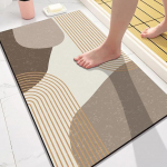 &Uuml;limalt imav vannimatt, geomeetriline libisemiskindel du&scaron;imatt, lehed kiiresti kuivavad diatomitmuda vannitoavaip Sissep&auml;&auml;su uksematid P&otilde;randamatt 40x60cm