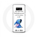 &Uuml;mbris Samsung Galaxy S8 Lilo ja Stitch Ohana Quote White jaoks