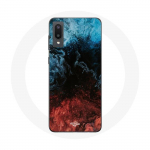 &Uuml;mbris Samsung Galaxy A02 abstraktse tekstuuriga taustaga punane must sinine