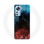 Coque pour Xiaomi Mi 12 / 12X fond de texture abstraite rouge noir bleu