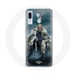 Coque pour Samsung Galaxy A20e Vikings S&eacute;rie Saison 6 Ragnar Lothbrok logo V Ep&eacute;e Gris Fond Brouillard