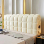Luksuslik &uuml;lipehme pl&uuml;&uuml;sist teppiv voodipeakate k&otilde;ikeh&otilde;lmav sametvoodi seljakaitsekate Paks tepitud voodipeatsi kate W120 x H70cm beež