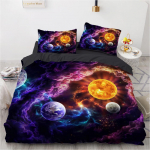 3D Planet voodipesukomplekt Space Universe prinditud suletekikott, 2 v&otilde;i 3 t&uuml;kki AU180 * 210 t&auml;issuuruses magamistoakaunistusega tekikott Baby 100x135cm