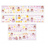 10 tk K&uuml;lalisteraamatu Kleebis Isekleepuv Veekindel Erinevad Mustrid Dekoratiivne Armas Muinasjutt Laste K&auml;siraamatu Kleebis Kodu Tarvik lilla