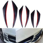 6 tk musta s&uuml;sinikkiust stiiliga autotarvikud Auto esikaitseraua huule kummist uimede jagaja spoiler Canard Valence kehakleebis black