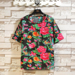 Cozy Up &otilde;huke jahe ja hingav &uuml;markaelus l&uuml;hikeste varrukatega T-s&auml;rk, tr&uuml;kitud poolvarrukatega vabaaja rannariietus M punane