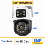 Uus EL 9MP 4K HD WiFi IP-kaamera v&auml;listingimustes 8x suumiga kolme objektiiviga kahe ekraaniga PTZ kaamera automaatne j&auml;lgimine 8MP turvaline videovalve CCTV ICSEE 8MP Camera