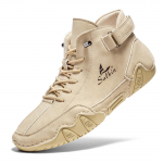 K&auml;sitsi &otilde;mmeldud l&otilde;hestatud nahast kingad Meeste jalavarjud Mugavad poolsaapad Meestele Vabaajajalatsid Mokassiinid Meeste jalan&otilde;ud 38 liiva