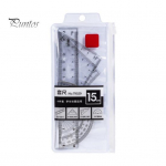 1 komplekti l&auml;bipaistev joonlaud Kergesti kasutatav l&auml;bipaistva skaalaga &uuml;mmargune &otilde;&otilde;nes disain koos fikseeritud ruutudega kraadiklaasi kirjatarvete &otilde;ppevahendid 1 Set