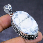 Natural Dendrite Opal Gemstone 925 Steling Silver Jewelry Pendant 2.36 m6k60
