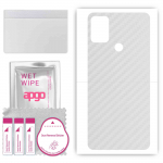 apgo Protective Skin Sticker for the back compatible with LG W41 Pro, Wrap Film, Foil, Vinyl - Pattern Transparent Carbon