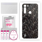 apgo Protective Skin Sticker for the back compatible with Motorola One Fusion, Wrap Film, Foil, Vinyl - Pattern Carbon Black Pixel