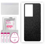apgo Protective Skin Sticker for the back compatible with Vivo S17 Pro, Wrap Film, Foil, Vinyl - Pattern Black Honeycomb