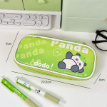 1-osaline armas multikas Panda pliiatsi&uuml;mbris lastele Rohelise v&auml;rvi seeria Kawaii Panda pliiatsikott Suure mahutavusega kirjatarvete hoiukott