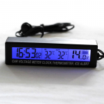 12 V LCD auto sisend/v&auml;lja temperatuuri termomeetri pinge digitaalne &auml;ratuskell Praktiline