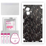 apgo Protective Skin Sticker for the back+sides compatible with Nothing Phone 2, Full Wrap Film, Foil, Vinyl - Pattern Carbon Black Pixel