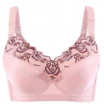 Full Coverage Bra Women's Floral Embroidered Smooth Minimizer Underwire Padded bra 34 36 38 40 42 44 46 48 D E 34/75D roosa
