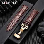 Ehtsast nahast kellarihm Calfskin meeste naiste vahetamine kellarihm 18mm 20mm 22mm 24mm koos liblika pandlaga kellarihmaga 20mm