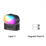 RGB magnetiline t&auml;itevalgusti Gimbal LED videofotograafia valguse jaoks, 3 heleduse ja 7 v&auml;rvi reguleerimine telefoni selfie'de jaoks must