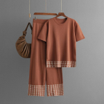 S&uuml;gistalv laisk tuul avara k&otilde;rge kraega sviiter, naiste &uuml;hev&auml;rviline l&uuml;hikeste varrukatega kootud laia s&auml;&auml;rega p&uuml;ksid, kaheosaline komplekt One Size must