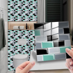 10 tk plaadikleebised telliskivi mustriga isekleepuvad plaadid kile seinakleebis 20 x 20 cm vannituppa DJ070