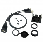 Kahe USB-pistikuga paigalduspesa adapter 1M 2M kaabli&uuml;henduse pikendusauto 100cm must