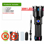 2000000LM &uuml;liv&otilde;imas taskulamp 300 W &uuml;lihele &uuml;lipika ulatusega v&auml;lklamp Veekindel laetav k&auml;silamp v&auml;limatkalatern no battery must