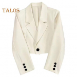 Naiste &uuml;likond mantel rev, pikkade varrukatega l&uuml;hike &uuml;likond jakk &Uuml;hev&auml;rviline vabaaja pendeldamise stiil &uuml;likond mantel T&ouml;&ouml; kontoris igap&auml;evane kandmine M sinine