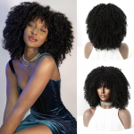 L&uuml;hikesed krussis afro parukad tukkidega Punased pehmed s&uuml;nteetilised juuksed parukad mustadele naistele Looduslikud parukad Pidulikud cosplay Kinky krussis v&otilde;ltsjuuksed