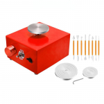 Koolikeraamika &otilde;petamine Mini elektriline keraamika ratasmasin Kodu DIY keraamiline vormimismasin lauaarvuti keraamika savit&ouml;&ouml;riist 150x130x100mm punane