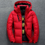 Talvised meeste udunjoped Paks soe polsterdatud mulljakk Kapuutsiga mantel Parka Puhvjakk 3XL punane