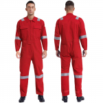 Meeste Unisex puuvillane t&ouml;&ouml;kombinesoon &Uuml;hes t&uuml;kis kombinesoon, tolmukindel t&ouml;&ouml;koja vormiriietus Dungarees mitme taskuga kombinesoonid t&ouml;&ouml;riided M punane