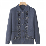 Kevad-s&uuml;gis keskealiste eakate naiste kampsun &otilde;huke kardigan jakid vabaaja pikkade varrukatega mantlid naiste kootud sviiter suures suuruses XXXXL