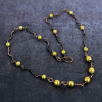 Natural Vintage Copper Look Gemstone Copper Wire Wrap Jewelry Necklace 18 c3n42