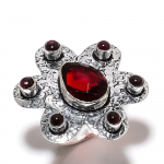 Natural Mozambique Garnet Gemstone 925 Sterling Silver Gift Ring Size 8 r0u60