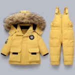 Lasteriiete komplekt Beebi talvesoojad sulejoped Parka poistele Paks kampsun imiku mantel V&auml;ikelapse t&uuml;drukute riided Laste lumekost&uuml;&uuml;m 90cm kollane