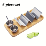 6 tk Hoidikualus pannkoogiriiul roostevabast terasest tortilla taco kandikud Taco taldrikud vitriinalus Mehhiko toiduriiuli k&ouml;&ouml;giriistad