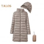 Talvine sulemantel hoiukotiga Paksendatud polsterdatud pl&uuml;&uuml;sist kapuuts keskmise pikkusega tuulekindel pikad varrukad Tuulekindel soe igap&auml;evane &uuml;ler&otilde;ivas puuvillane jope L must