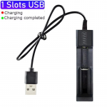 18650 akulaadija, 1/2 pesa, kaks 18650 laadimist, 4,2 V laetav liitiumaku USB-laadija numbrile 16340 14500 18650 26650 1 Slots USB
