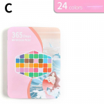 Tahke akvarellv&auml;rvi komplekt 24/36/48/60 v&auml;rviline kaasaskantav metallkarp Akvarellpigment algajatele akvarellipaberi tarvikutele 24 Colors A