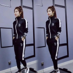 Naiste kevad-s&uuml;gismood vabaaja &uuml;likond Korea spordir&otilde;ivad, &otilde;hukesed pikkade varrukatega mantlid, topsid ja p&uuml;ksid, 2-osaline naiste komplekt S