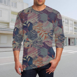 Meeste T-s&auml;rk O-kaelusega r&otilde;ivad, pikkade varrukatega v&auml;lir&otilde;ivad, moedisainer, vanaaegne L sinine