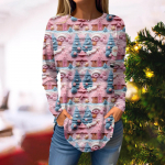 Women's Round neck Hooded Loose Long-sleeved Tops Casual Tops Home Leisure Pajamas Tops S veini