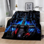 Rockb&auml;nd AC/DC retrotr&uuml;kiga flanellist soe pleed piknikutekk voodikate viskepleed voodipesu S&uuml;nnip&auml;evakink 30x40in