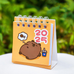 Kawaii mini v&auml;ike lauakalender juulist 2024 kuni detsember 2025 taskukalendriga kaasaskantav karpkalender Punch Plan Office'i t&ouml;&ouml;lauakaunistus