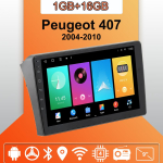 Autoraadio Android Auto Carplay Peugeot 407 2004-2010 jaoks Multimeediapleier Peaseade Stereo GPS-navigatsioon BT WIFI 1+16GB 1+16GB orange